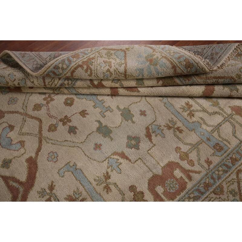 Earth Tone Oushak Indian Area Rug Handmade Oriental Wool Carpet - 7'11"x 10'0"