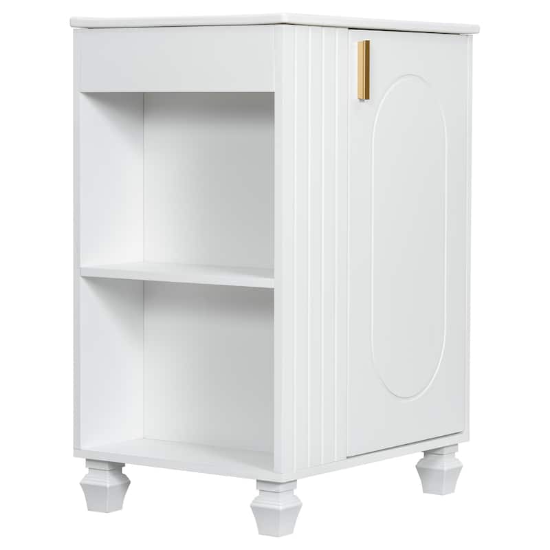 24" Single Sink Bathroom Vanity Cabinet with Side Open Storage Shelves