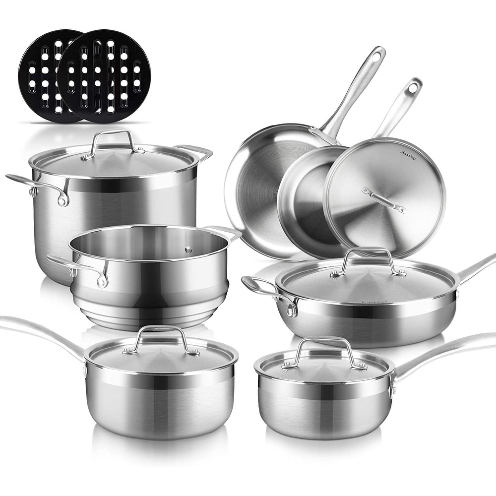 Stainless Steel Frying Pan Set Cooking Pan Skillets Oven Safe Induction  Skillet, Pots and Pans Set - Bed Bath & Beyond - 39042171