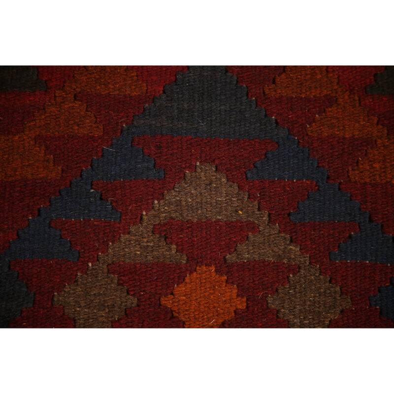 Reversible Kilim Oriental Area Rug Hand-woven Geometric Wool Carpet - 3'3" x 5'2"