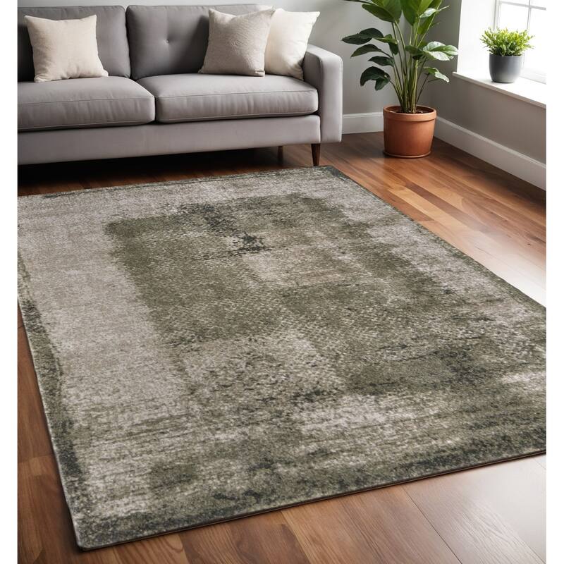 HomeRoots Abstract Industrial Rectangle Area Rug - 90.00 in. x 60.00 in.  x 1.00 in.