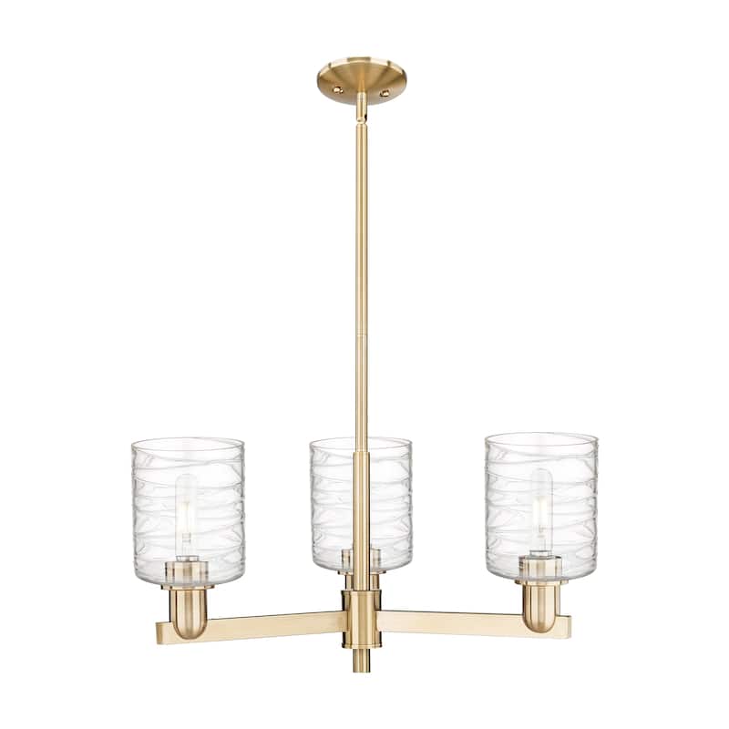 Innovations Lighting Endless Possibilities Arcadia - Cobbleskill - 3 Light 27" Stem Hung Chandelier - Deco Swirl/Champagne Bronze