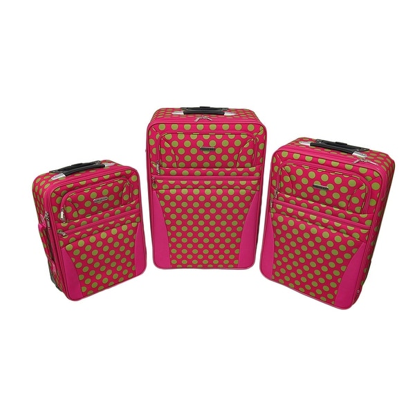 pink and green suitcase