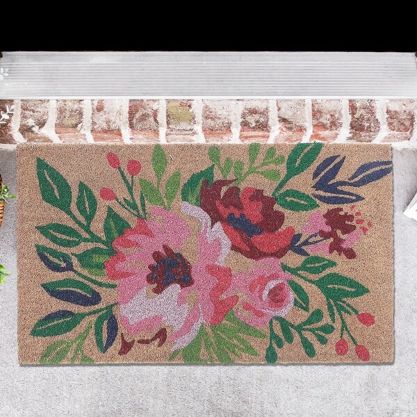 Coir Door Mat Peony Blooming 18 X 30 - Bed Bath & Beyond - 40153074