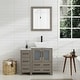 preview thumbnail 2 of 28, Vanity Art 36" Single Sink Bathroom Vanity Set with Engineered Marble Top and Free Mirror - 36 W X 18.5 D X 31.1 H Driftwood Gray