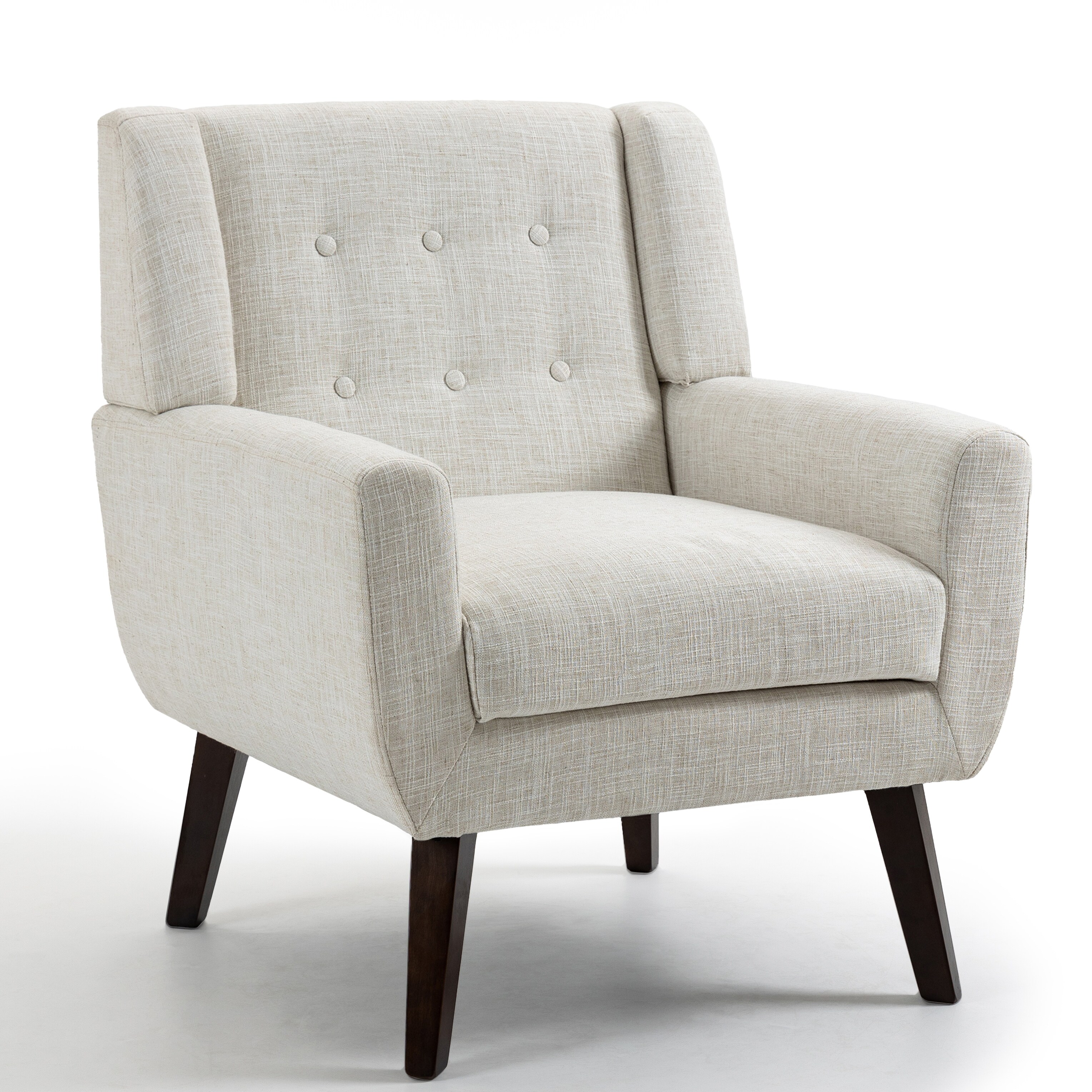 Modern Cotton Linen Upholstered Accent Chair for Living Room-image