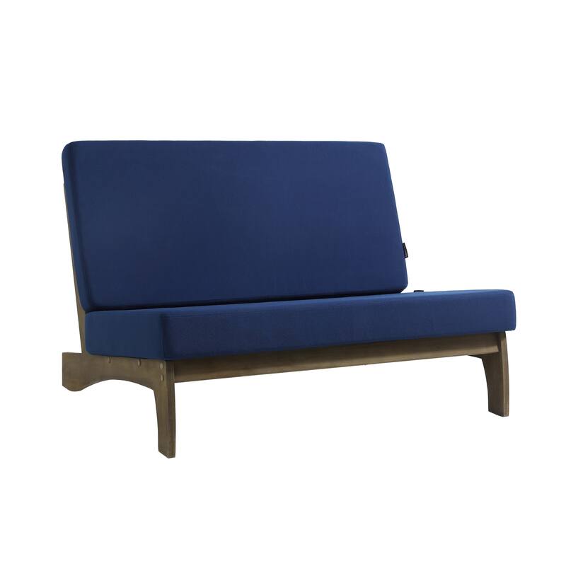 Patio Teak Wood Outdoor Loveseat with Cushion