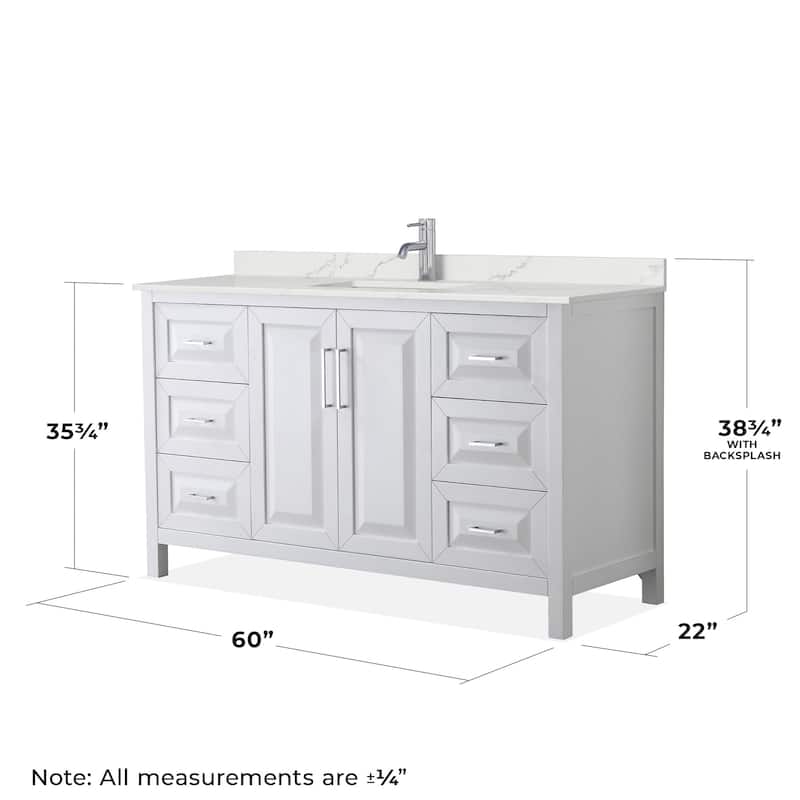 Wyndham Collection WCV252560S-QTZ-UNSMXX Daria 60" Free Standing
