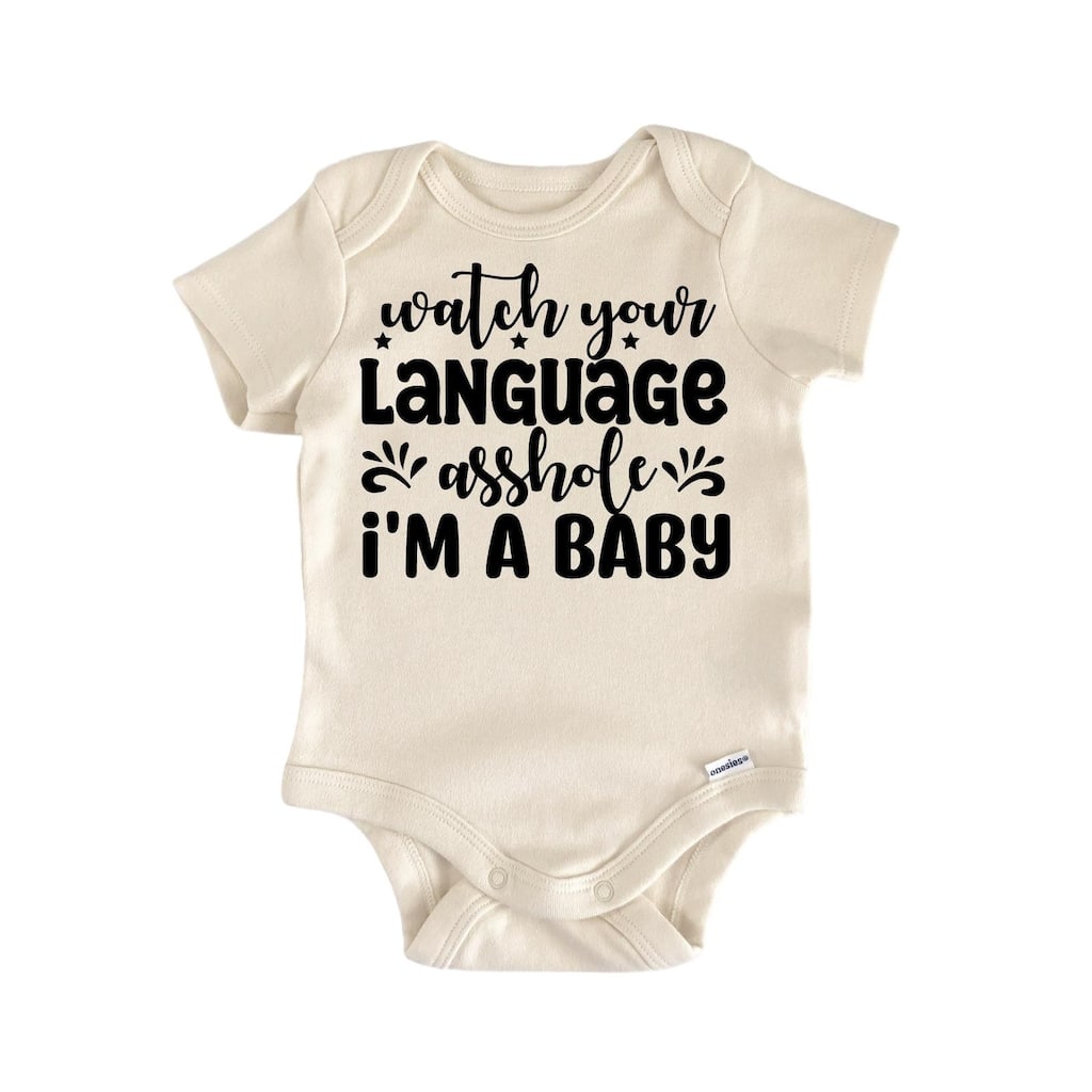 Watching Your Language Swear - Baby Boy Girl Clothes Infant Bodysuit Funny Cute Newborn