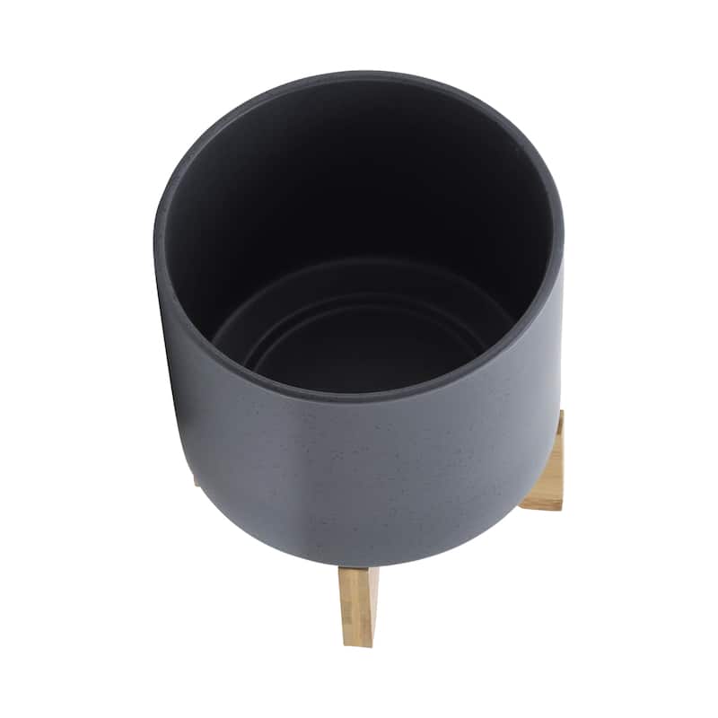 Sagebrook Home Neutral Ceramic Planter Pot with Stand Indoor/Outdoor