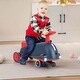 preview thumbnail 2 of 4, 2 in 1 Electric Drifting Wiggle Car Kids Ride On w/ Music & Pedal - Blue+Red
