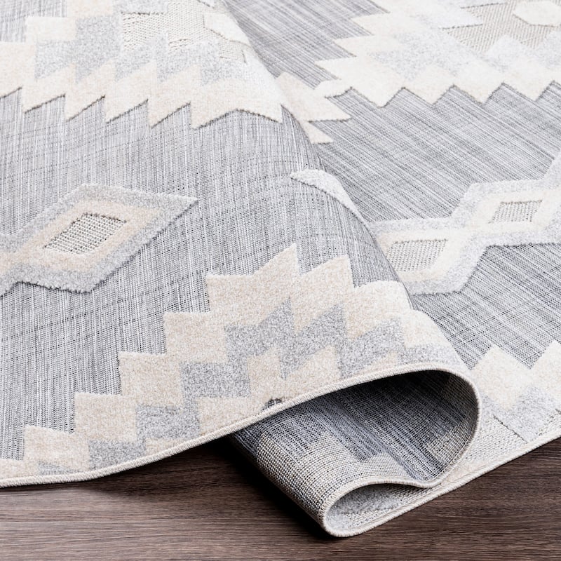 Avril Indoor/ Outdoor Southwestern Stripe Area Rug