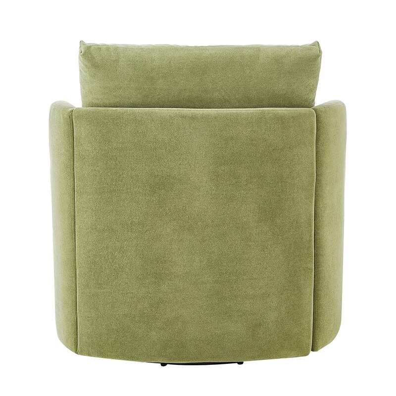 Chenille 360° Swivel Barrel Chair with Ergonomic Curved Design and 440lb Weight Capacity