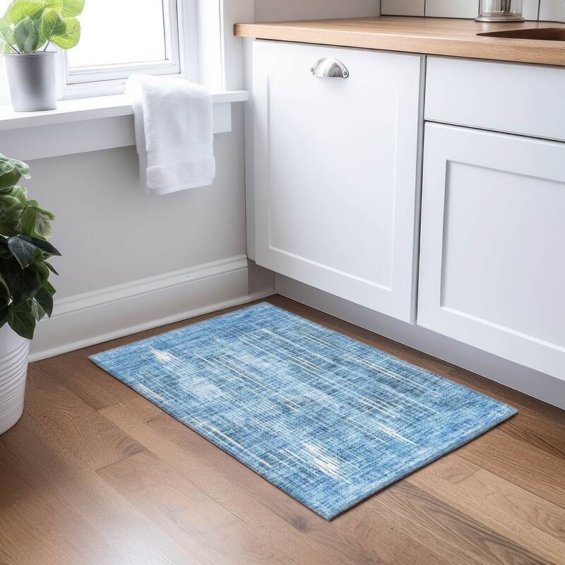 Machine Washable Indoor/ Outdoor Chantille Abstract Ombre Rug
