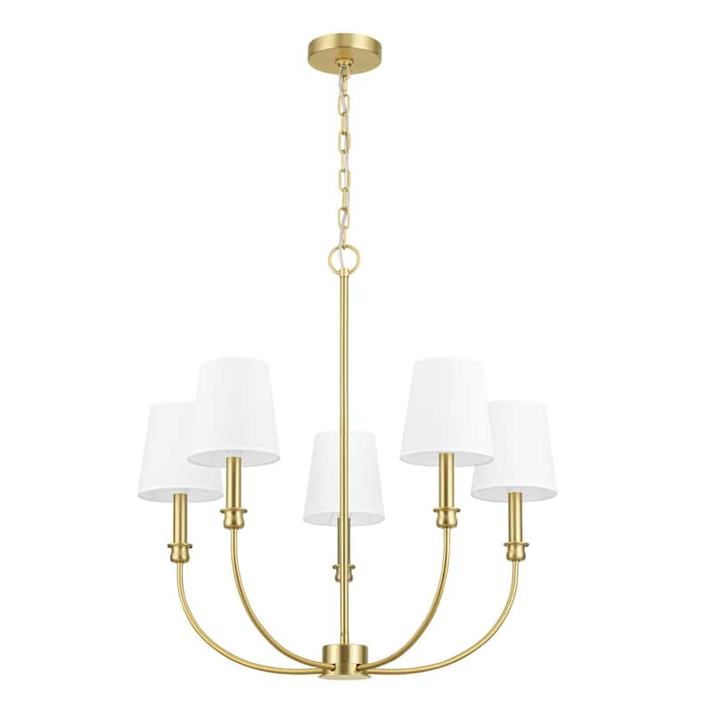 Prominence Home Billet 5-Light Chandelier with Fabric Shades