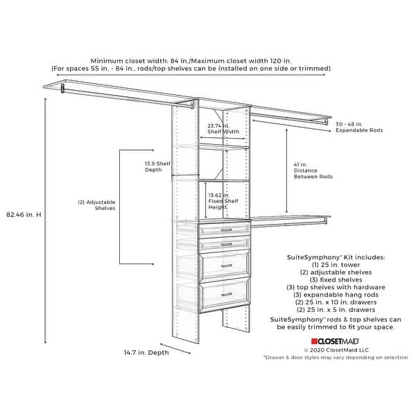 ClosetMaid SuiteSymphony 25-inch Closet Organizer with Drawers