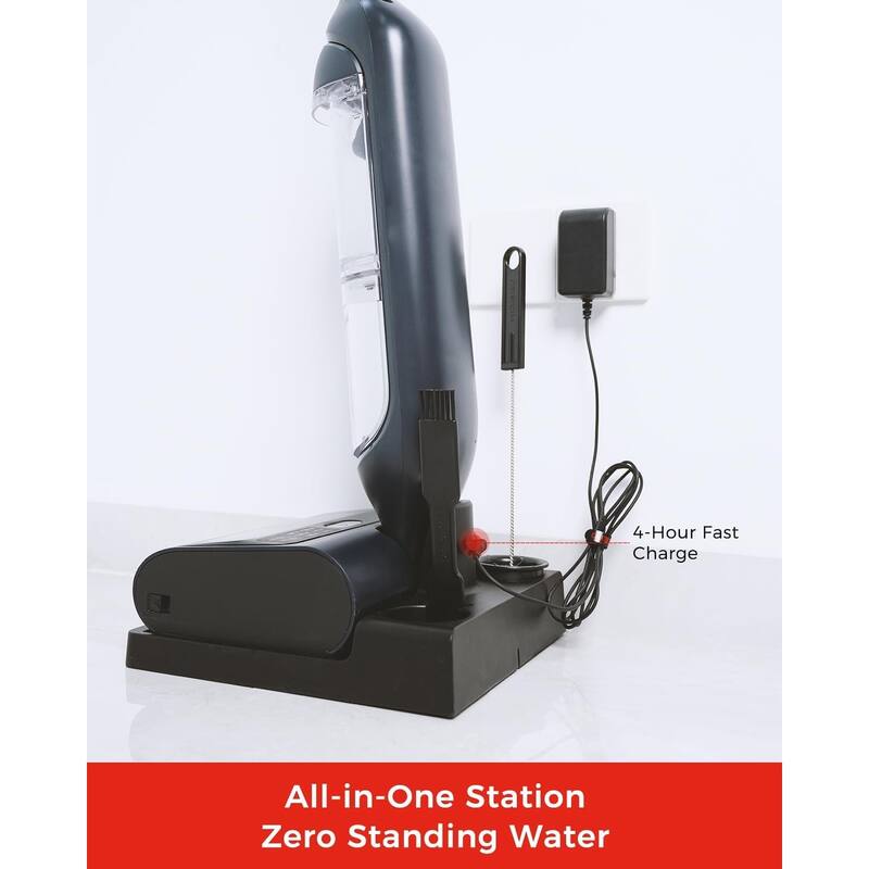 HIZERO F300 Cordless Hard Floor Cleaner, Smart Electric All-in-One Wet Dry Mop with Self-Cleaning, 60min Runtime, No-Suction
