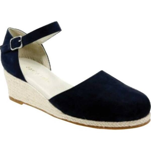 David Tate Women S Annabel Wedge Closed Toe Sandal Navy Nubuck On Sale Overstock 30773453