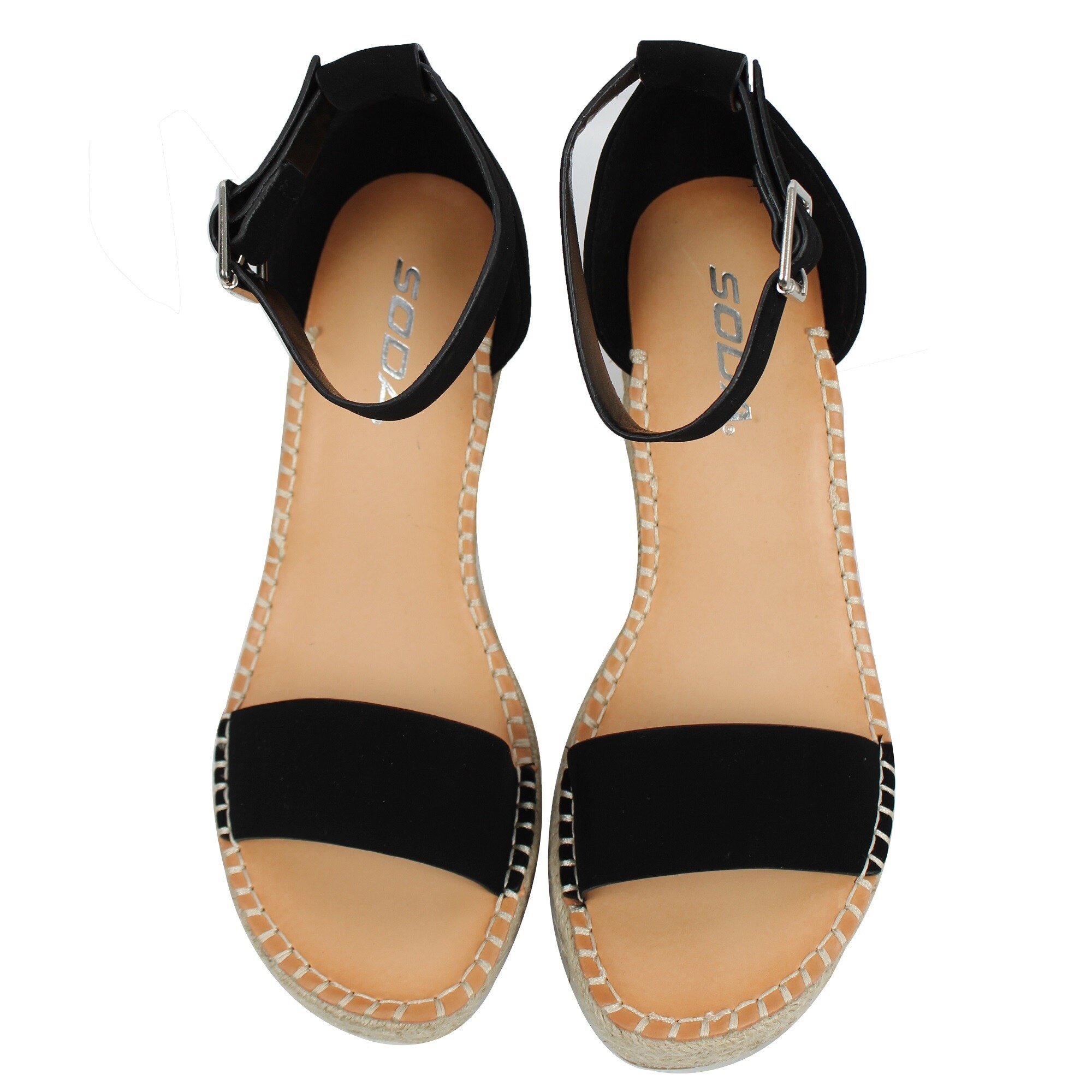 soda women's open toe ankle strap espadrille sandal