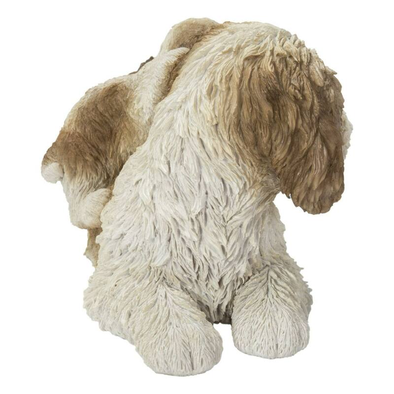 12.5" Baby and Mother Shih Tzu Outdoor Garden Statue