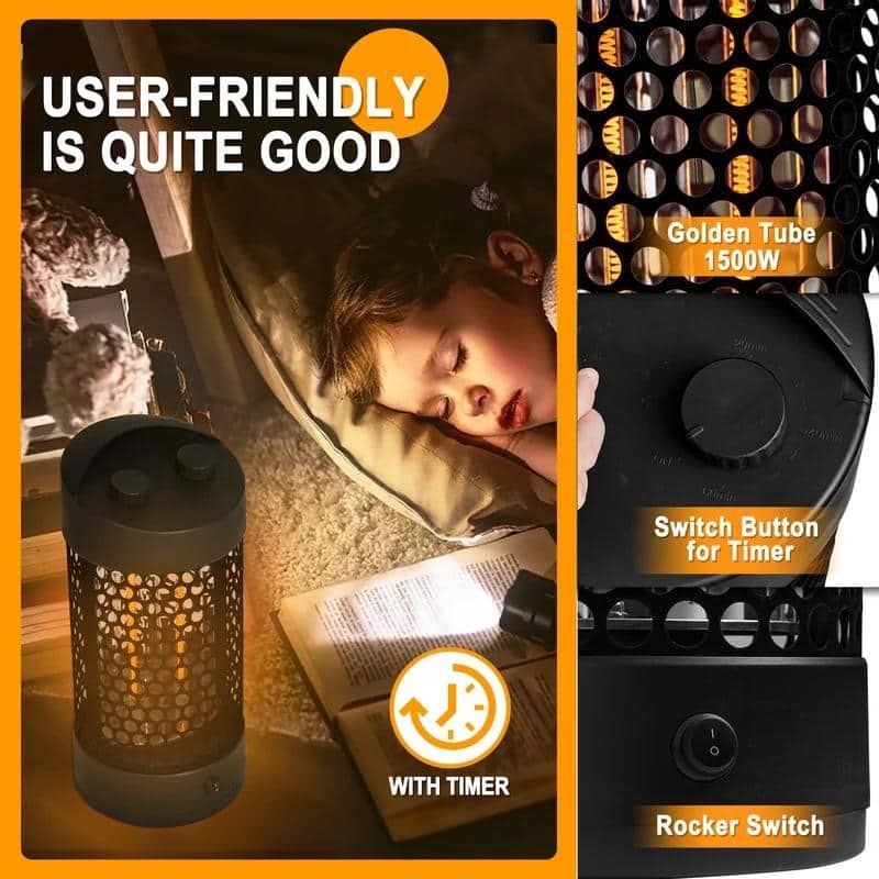 1200W Electric Freestanding Patio Heater, Outdoor Heating 4100 BTU - N/A