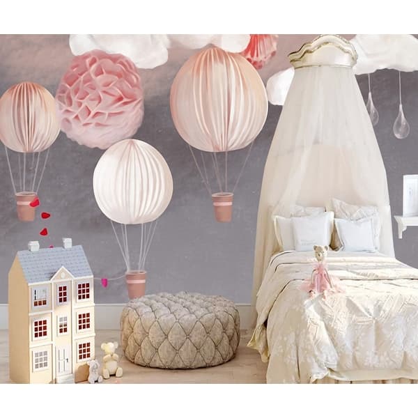 Paper Hot Air Balloon and Lanterns Kids Removable Textured ...
