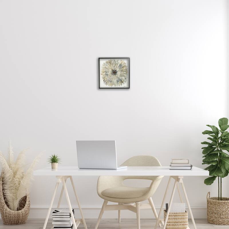 Stupell Neutral Rustic Abstract Flower Framed Giclee Art Design By Liz Jardine
