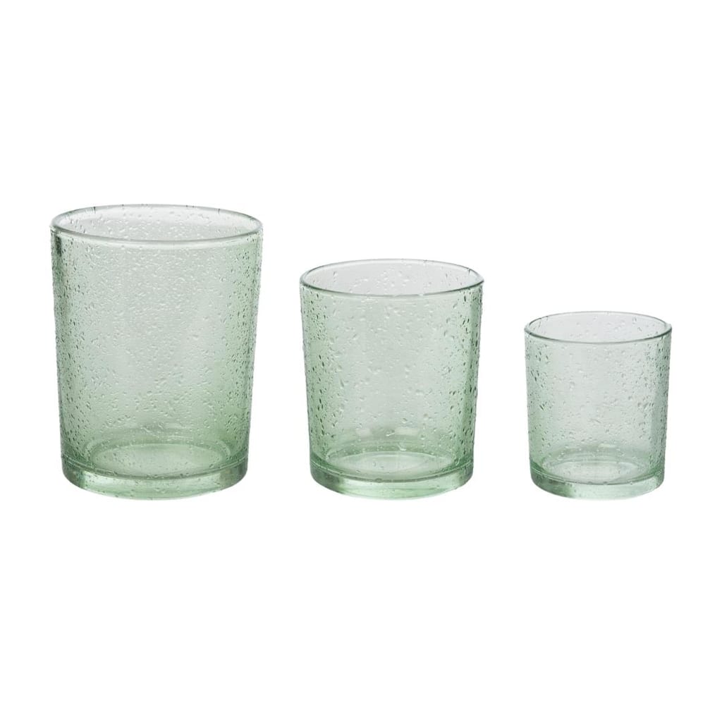Transpac Glass Textured Candle Holder Set of 3 Home Decorations Spring
