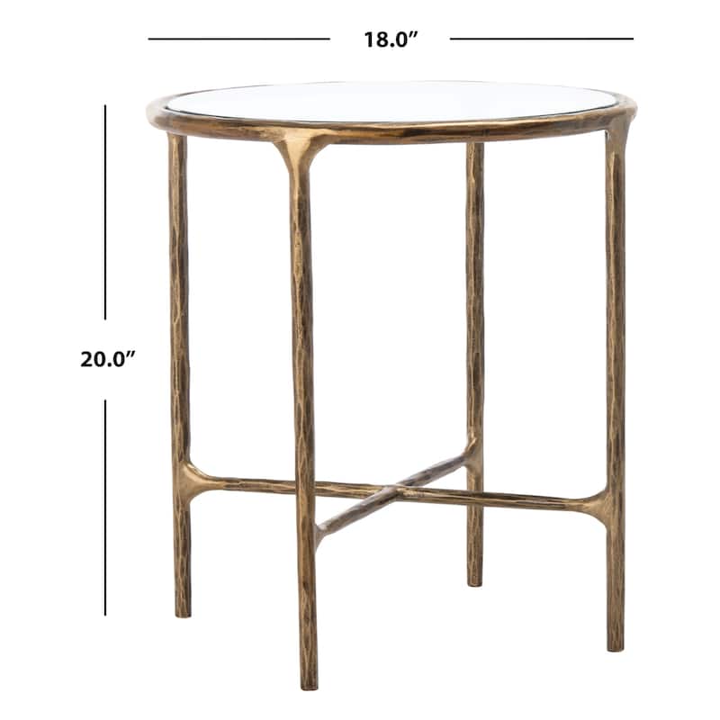 SAFAVIEH Couture Saliha Forged Metal Round End Table - 18" W x 18" L x 20" H - 18"W x 18"D x 20"H