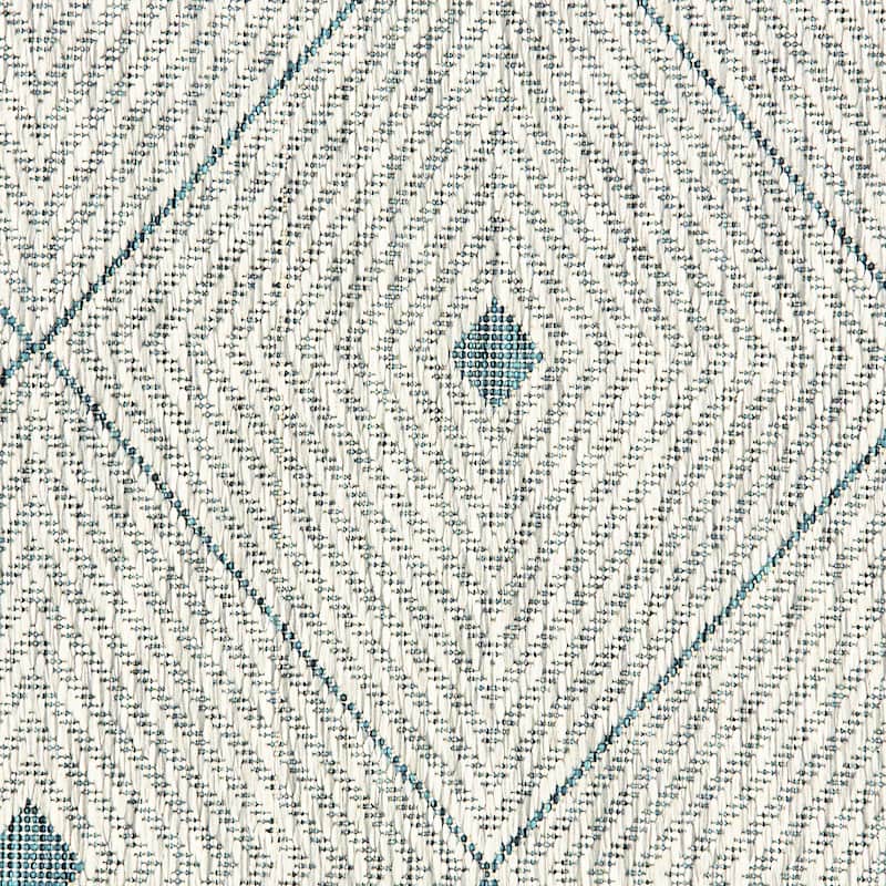 Sevita Sadie Contemporary Trellis Blue/Gray Durable Performance Indoor/Outdoor Area Rug