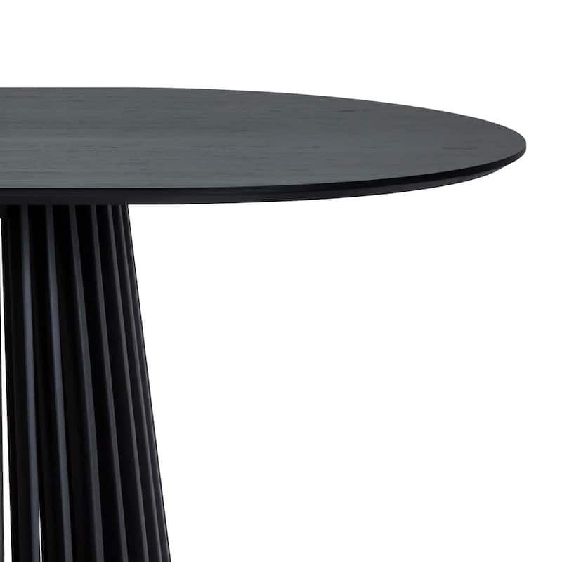 Pasadena 79 inch Solid Wood Oval Dining Table with Slatted Pedestal Base