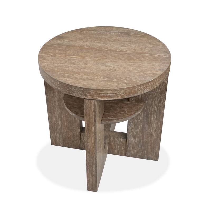 Magnussen Home Conway Spiced Brown Round End Table - 24''W x 24''D x 24''H