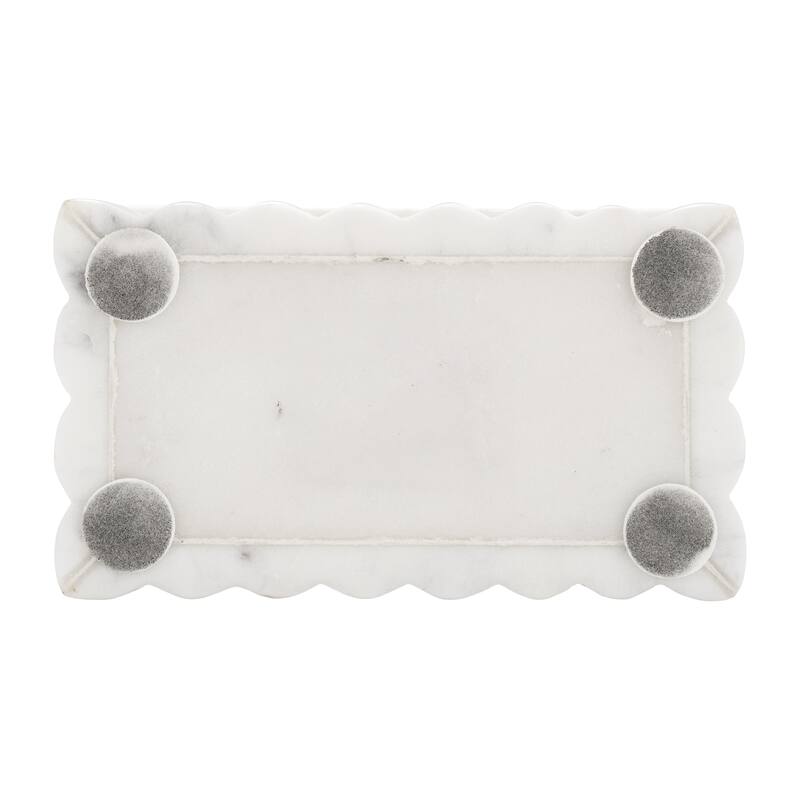 White Marble Decorative Storage Box - 7" Modern Luxury Organizer - 7" x 4" x 3"