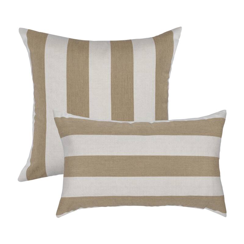 Austin Horn Classics Sunbrella Maxim Heather Beige Combo Pillow (Set of 2)