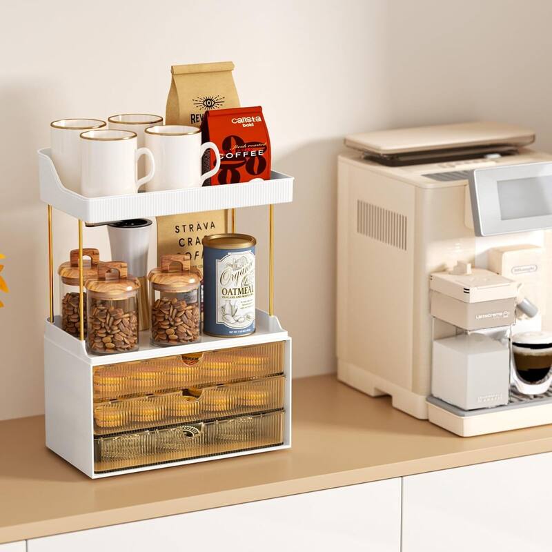 3 Drawers 2 Tier Makeup Organizer - Bathroom Counter Organizer