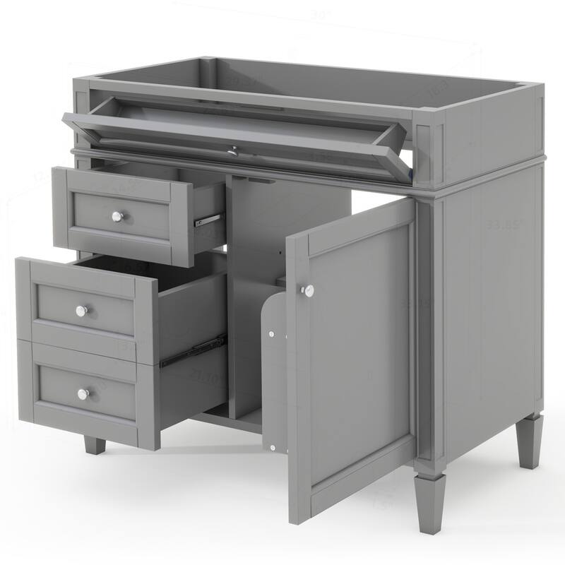 Modern Bathroom Vanity with Multiple Drawers