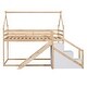 preview thumbnail 8 of 22, Twin over Twin House Loft Bunk Bed with Slide, Natural