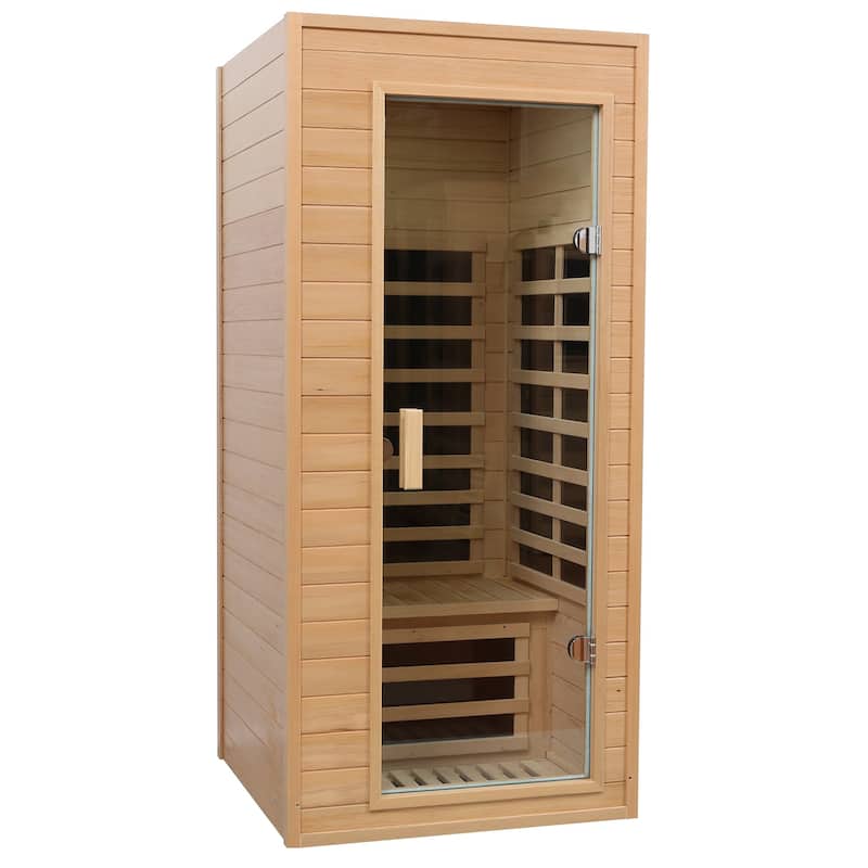 1-Person Sauna with LCD Display, Key Control, Bluetooth and LED reading lights - 34" x 34" x 73"