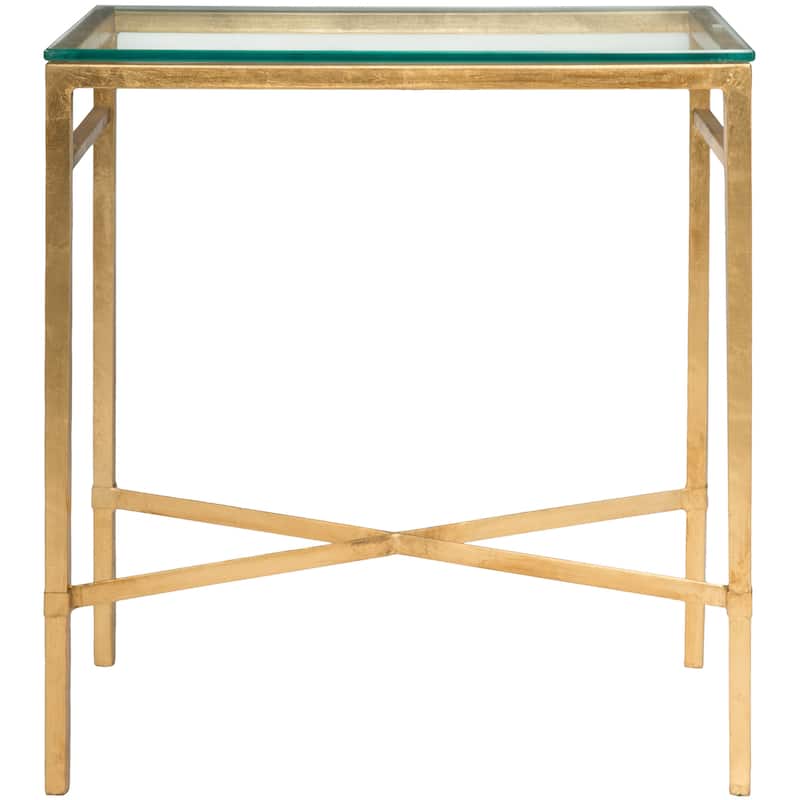 SAFAVIEH Couture Vallie Side Table - 22" W x 13" D x 25" H - 22Wx13Dx25H - Gold