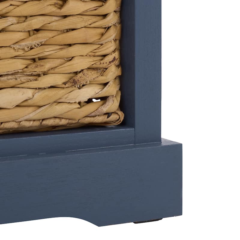 SAFAVIEH Faith Distressed Black 5-Drawer Wicker Basket Storage Tower - 17.3" x 13.4" x 46.1" - 17"W x 13"D x 46"H