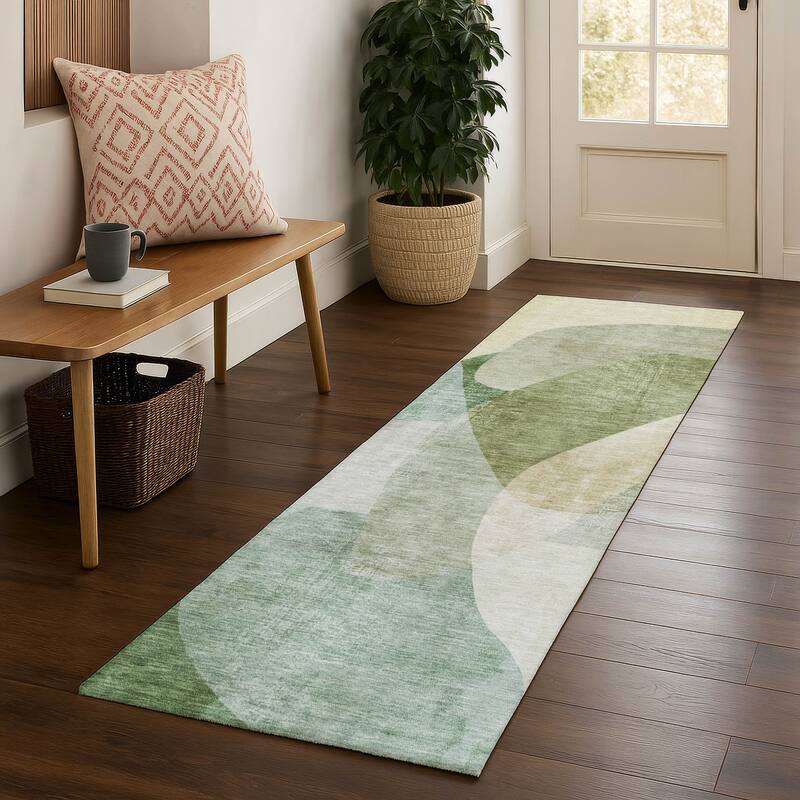 Premium Washable Super Soft Casual Contemporary Mayfield Rug - Aloe - 2'3" x 7'6"