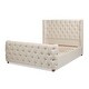 preview thumbnail 13 of 16, Geneva Curved Wing Upholstered Platform Bed with Headboard