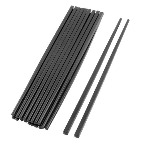 Plastic Food Chopsticks Black 26.5cm Length 10 Pairs - 10.4" x 0.2"(L*Max.D)