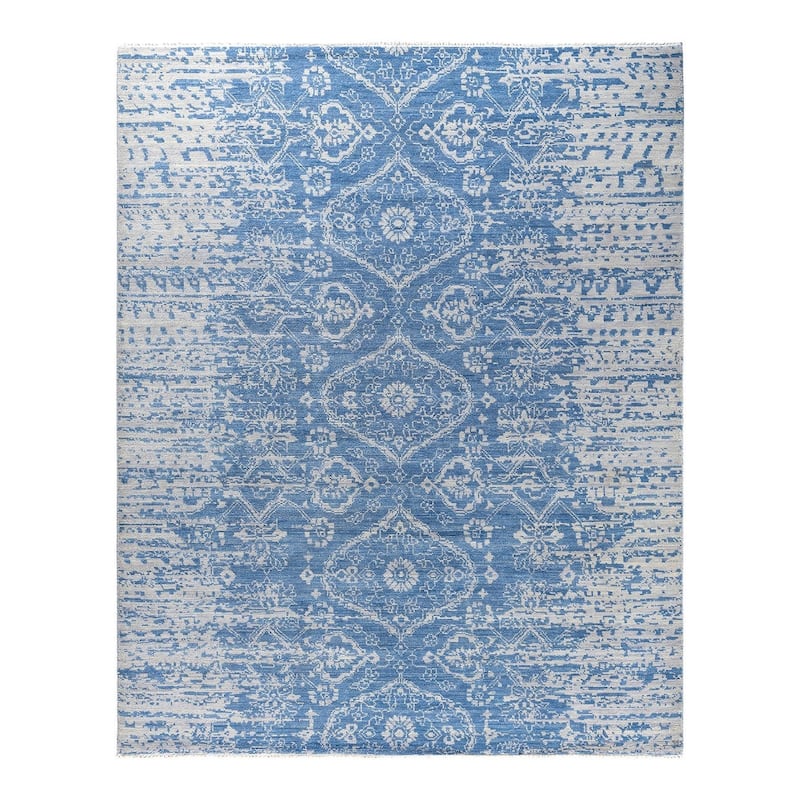 Modern One-of-a-Kind Handmade Area Rug - Gray, 8' 1" x 10' 1" - 8' 1" x 10' 1"