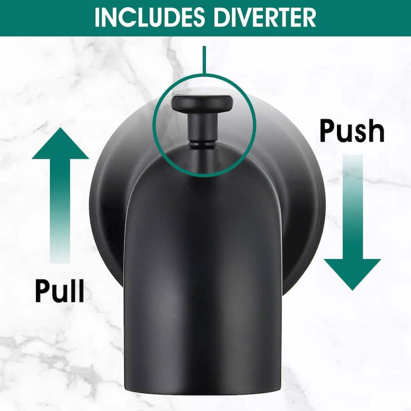 6.22 in. Slip-On Tub Spout/Bathtub Faucet with Diverter 1/2 Inch Slip Fit Connection