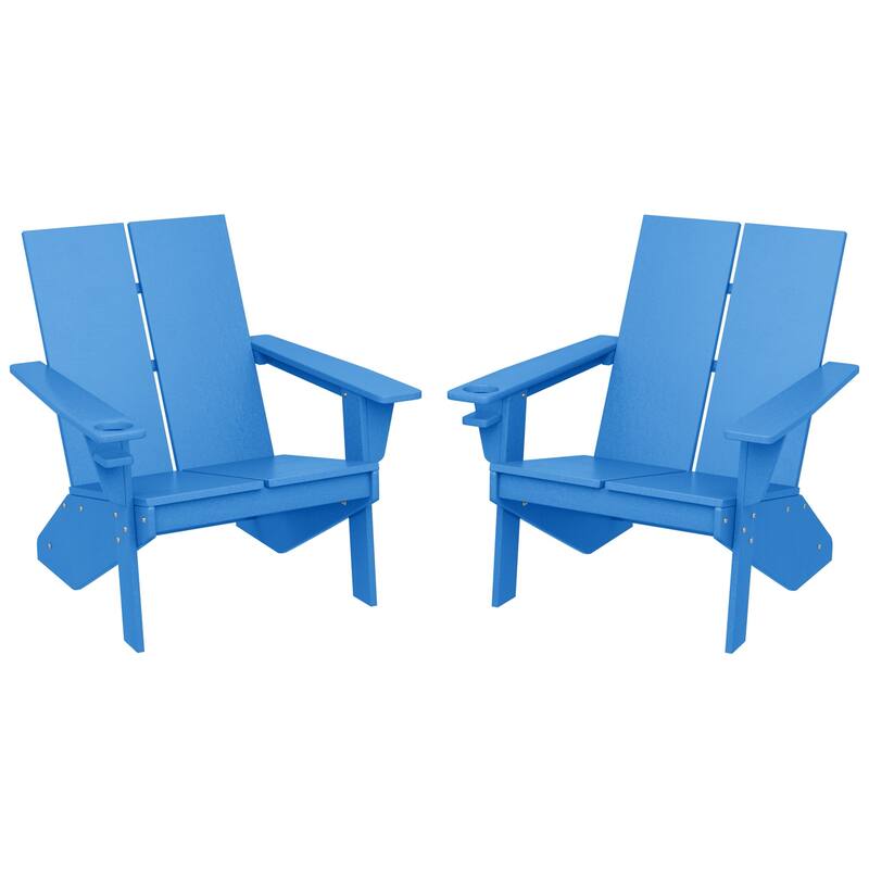 Coastin Modern Poly Adirondack Chair (Set of 2), Black