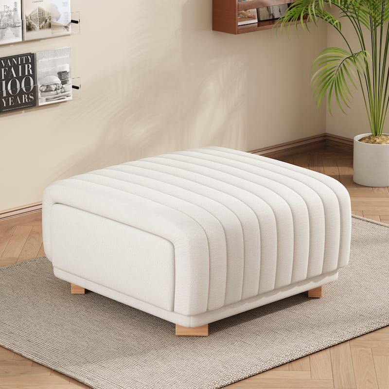 Christopher Knight Home - Zaka Faux Leather Channel Tufted Ottoman