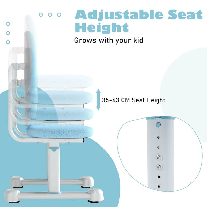 Costway Kids Desk Chair with Double Back Support Adjustable Height - See Details