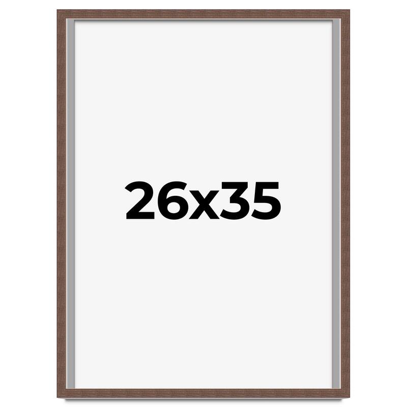 26x35 Shadow Box Frame Brown | 1.125 inches Deep Real Wood Rustic