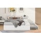 preview thumbnail 4 of 10, Full Size Hydraulic Platform Bed with Trundle, Storage, Side Table, and Lounge, White